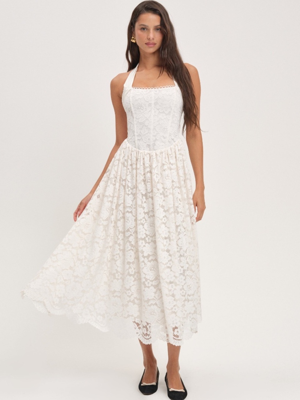 For Love & Lemons Lakeside Midi Dress S / Cream